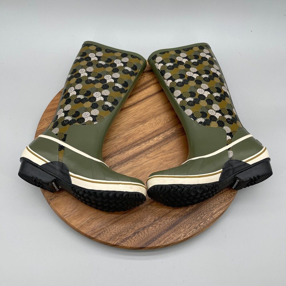 Sorel Sorellington Graphic Rain Boots Womens Size 6 Green Tall Duck Shoes - Picture 6 of 8